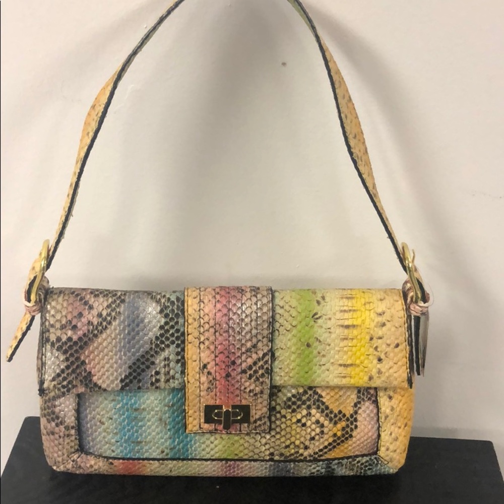 Multi color snake textured bag NWT from Italy